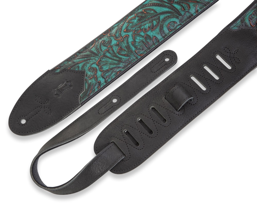 Levy's Levys 3" Padded Strap With Embossed Leather - Sundance Palm Jade - Guitars