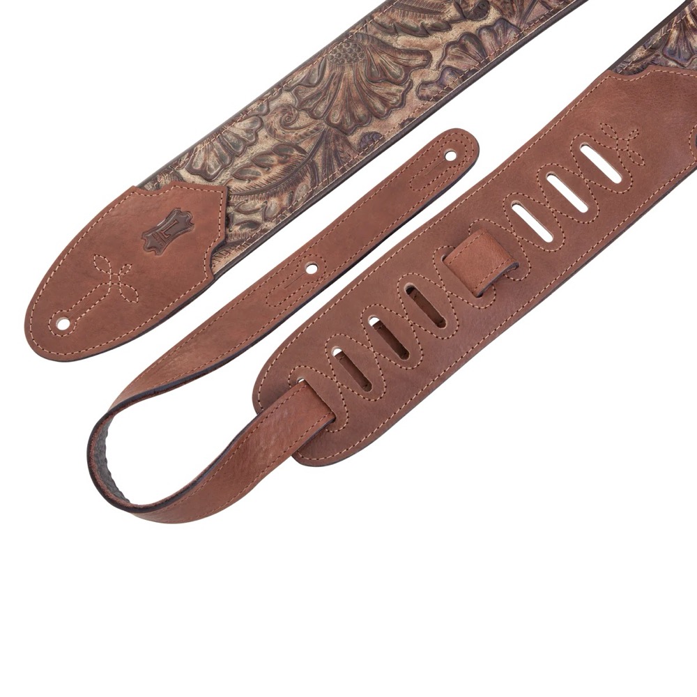 Levy's Levys 3" Padded Strap With Embossed Leather - Sundance Dark Brown - Guitars