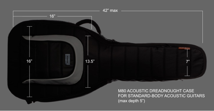 Mono Cases Mono M80-AD-BLK Acoustic Dreadnought Guitar Bag In Jet Black - Guitars