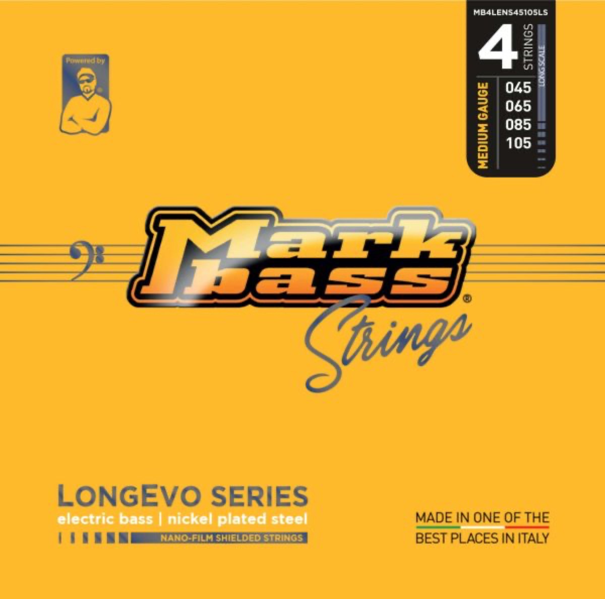 Markbass Markbass Longevo Nano-film Shielded Bass Strings 4 String, Nickel Plated 45-105 - Strings