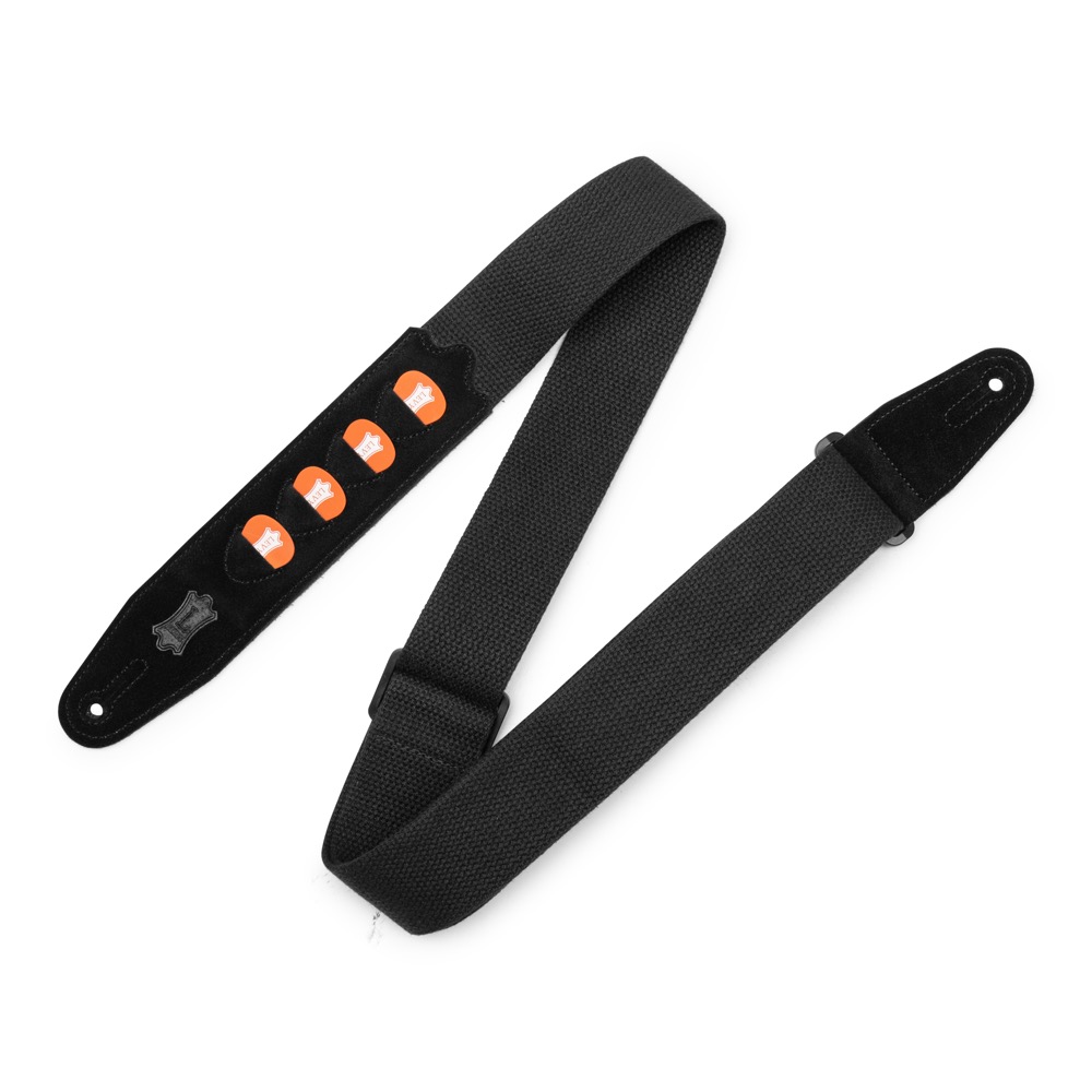 Levy's Levys 2" Cotton Pick Holder Guitar Strap - Black - Guitars