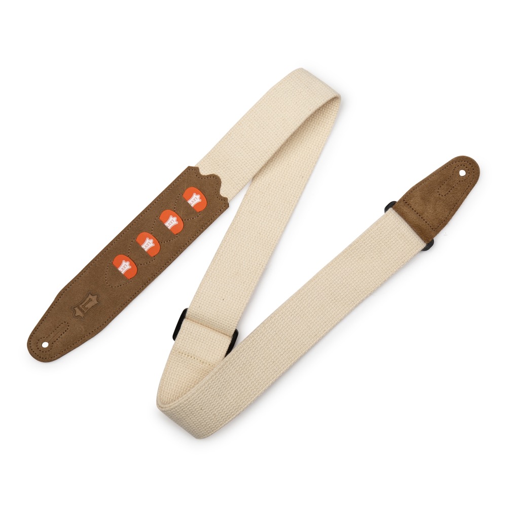 Levy's Levys 2" Cotton Pick Holder Guitar Strap - Natural - Guitars