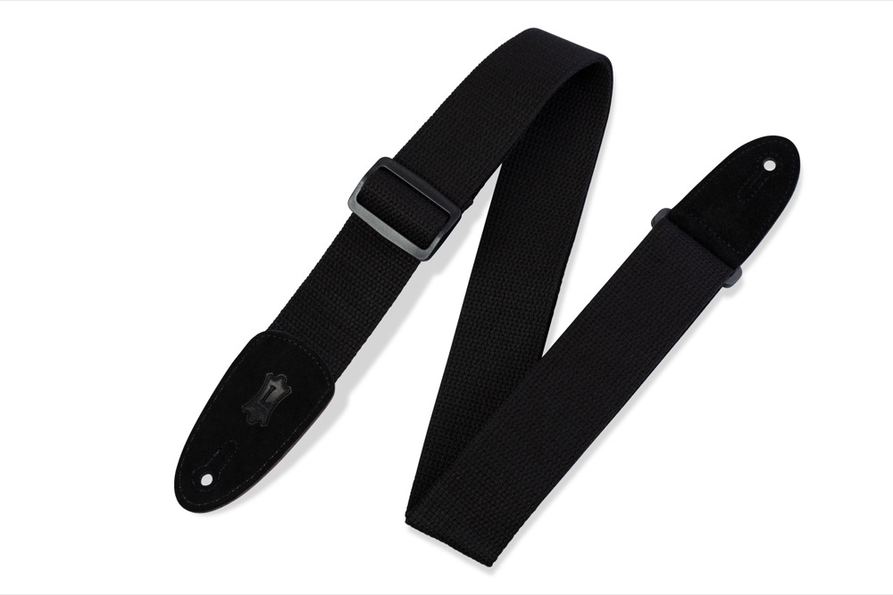 Levy's Levy's Cotton Guitar Strap Extra Long - Black - Guitars