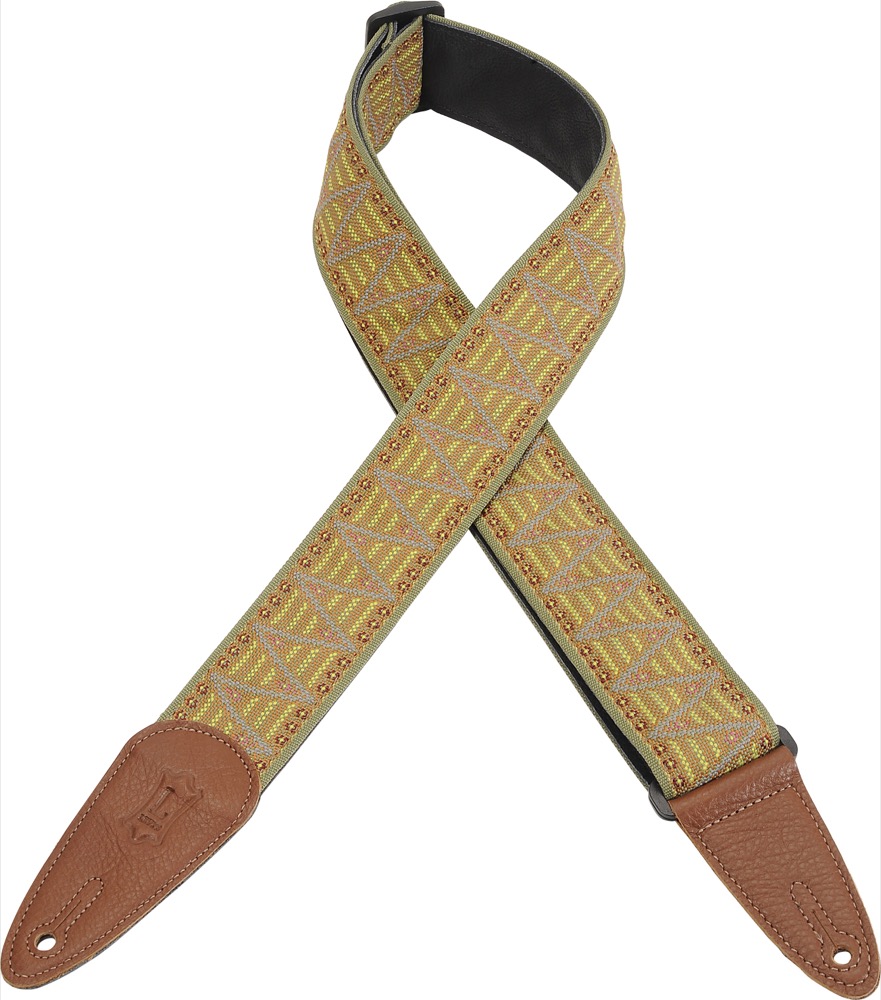 Levy's Levy's 2 Inch Jacquard With Leather Strap - Zig Zag - Guitars