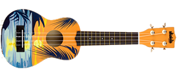 Kala Makala Ukadelic Soprano Ukulele Tropical Day - Ukuleles