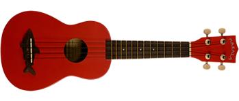 Kala Makala Soprano Shark Ukulele In Red - Ukuleles