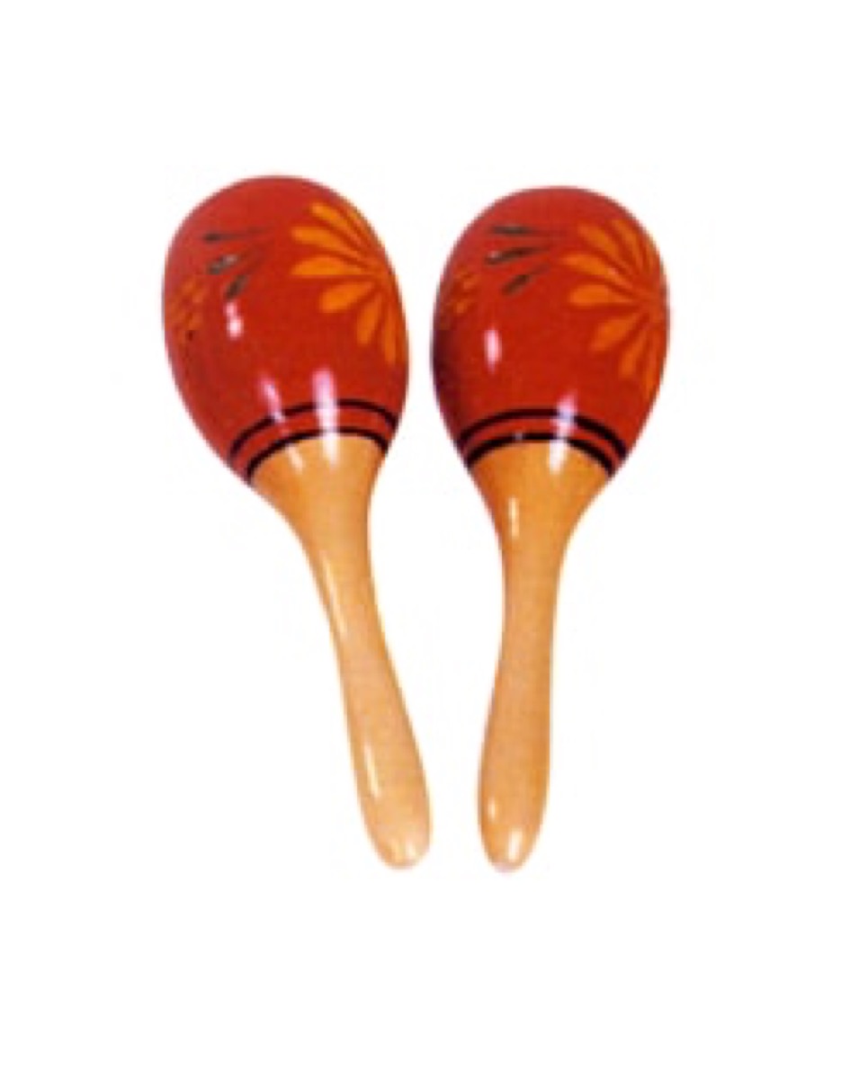 Misc Mano Maracas - Pair, Red With Flower Pattern - Drums