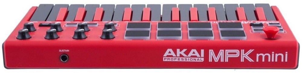 Akai Akai MPKMINI2 Compact Keyboard and Pad Controller in Red - Recording