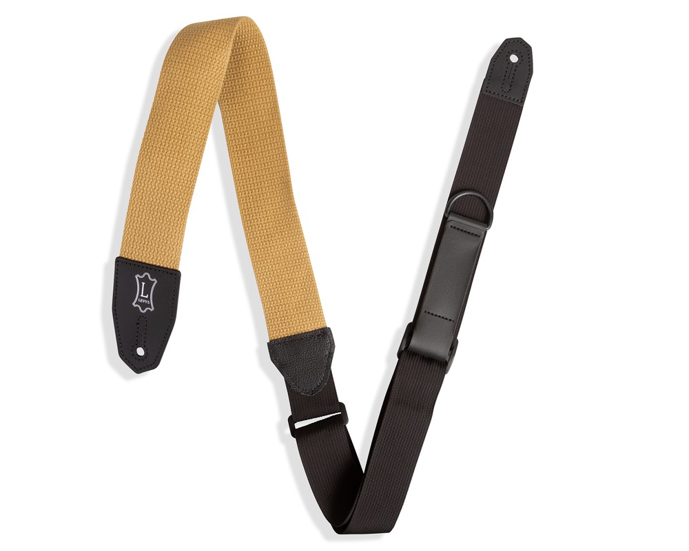 Levy's Levys 2" Right Height Cotton Leather Strap - Tan - Guitars