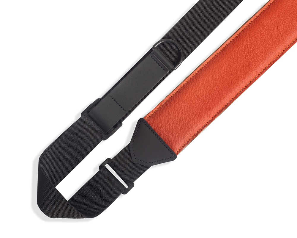 Levy's Levys 2.5" Right Height Garment Leather Padded Strap - Orange - Guitars