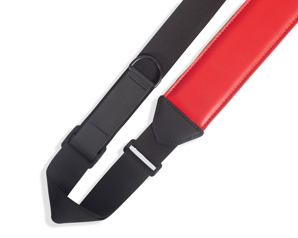 Levy's Levys 2.5" Right Height Garment Leather Padded Strap - Red - Guitars