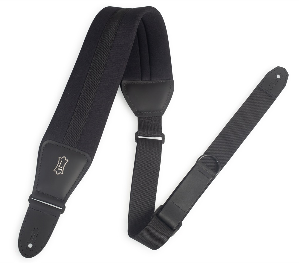 Levy's Levys 3.25" Right Height Neoprene Wide Guitar Strap - Black - Guitars