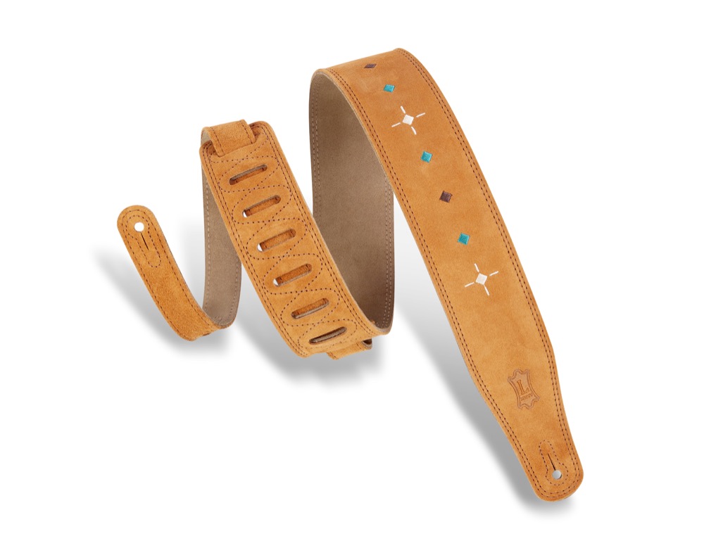 Levy's Levys 2.5" Suede Diamond Dash Strap - Honey - Guitars
