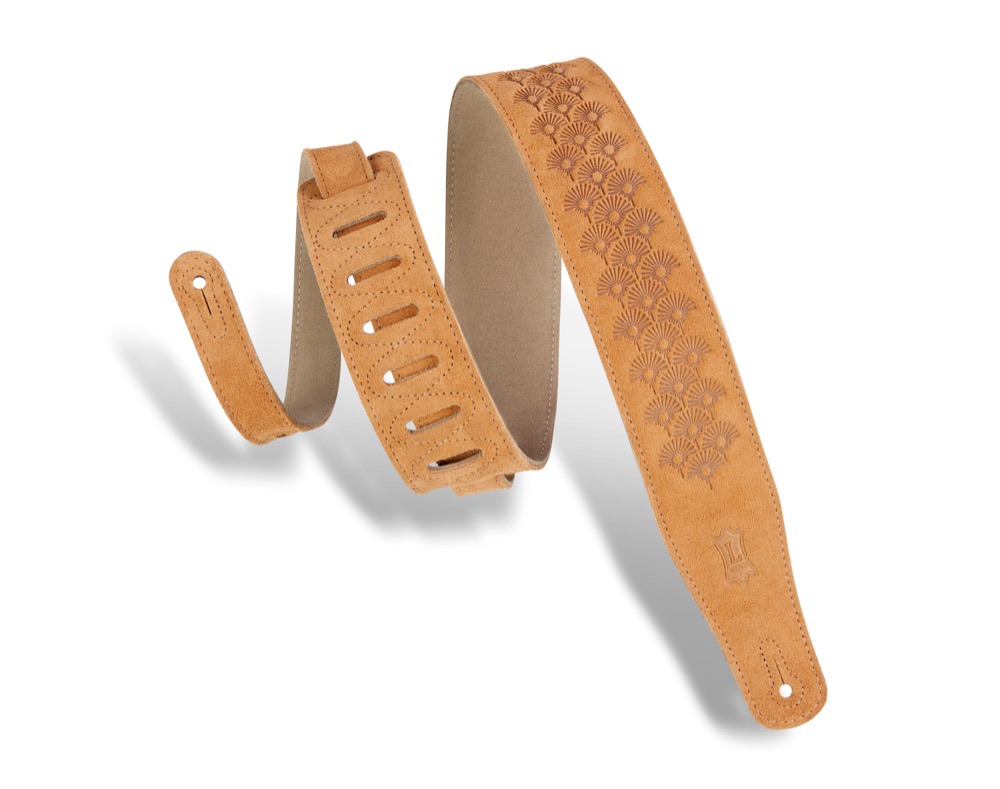Levy's Levys 2.5" Suede Strap Dandelion Design - Honey - Guitars