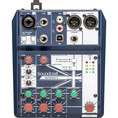 Soundcraft 5 Channel Mixer with USB