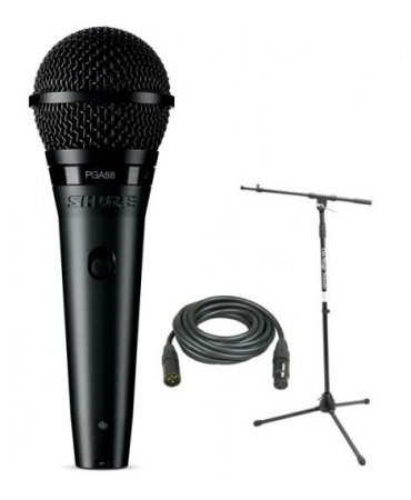 Shure PGA58 Handheld Mic Kit w/Stand And XLR Cable