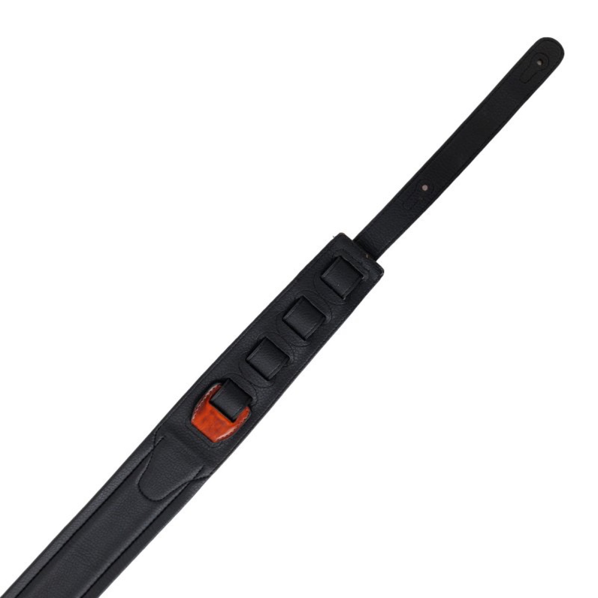 Profile Profile Leather Padded Strap With Tooled Hibiscus Dark Brown - Guitars