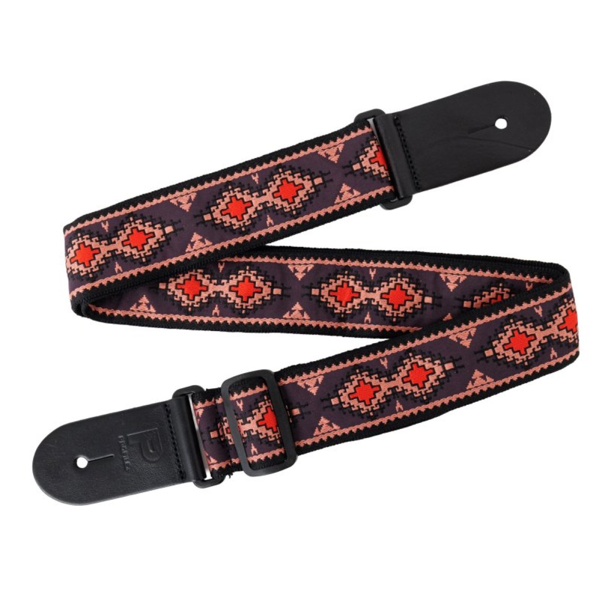 Profile Woven Guitar Strap In Black And Red