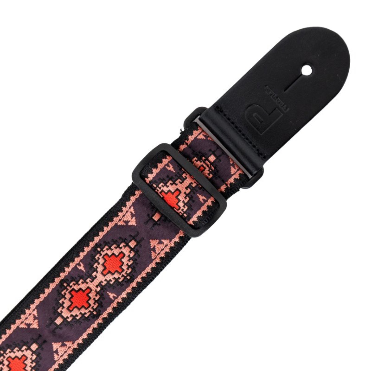 Profile Profile Woven Guitar Strap In Black And Red - Guitars