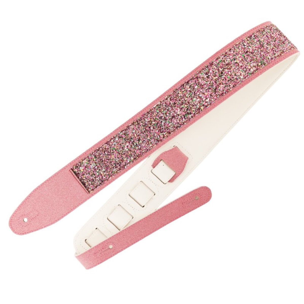 Profile Profile Leather Pink Sparkle Padded Strap - Guitars