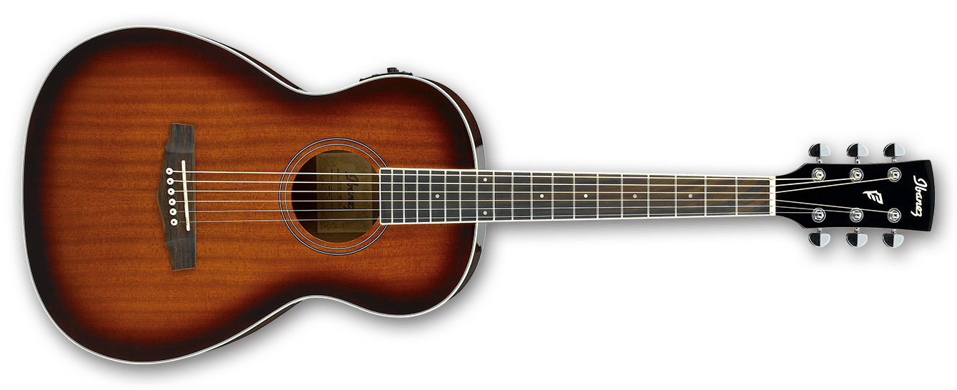Ibanez Ibanez PN12E Acoustic Parlor Mahogany Guitar With Pickip In Sunburst High Gloss - Guitars
