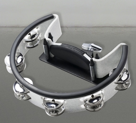 Pearl Tambourine Stainless Steel Jingles W/Holder