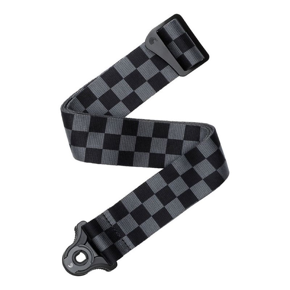 Planet Waves Planet Waves Auto Lock Padded Strap In Checkerboard Black Grey - Guitars
