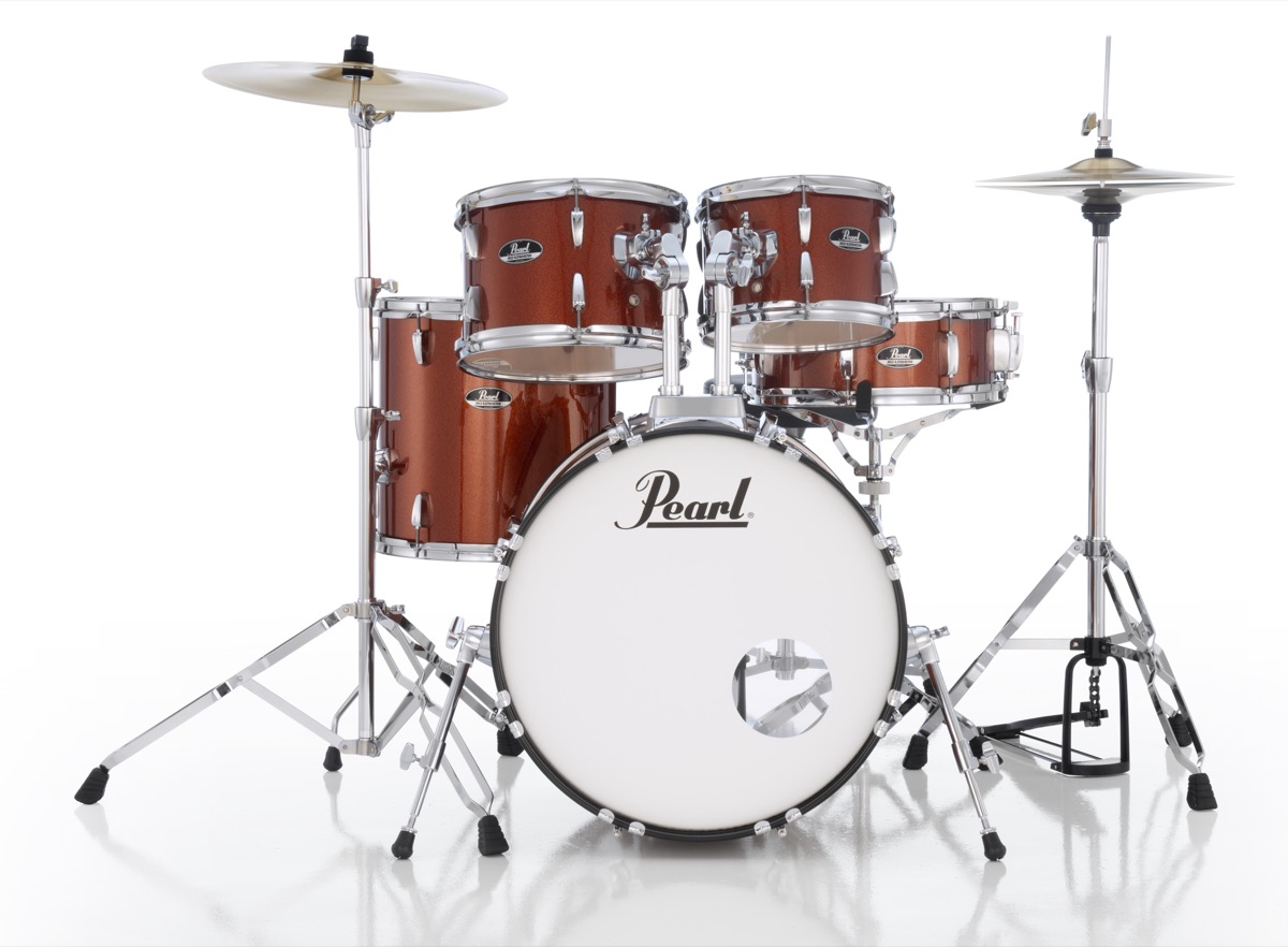 Pearl Pearl Roadshow Five Piece Kit With Hardware 22, 10, 12, 16, 14SN In Burnt Orange - Drums