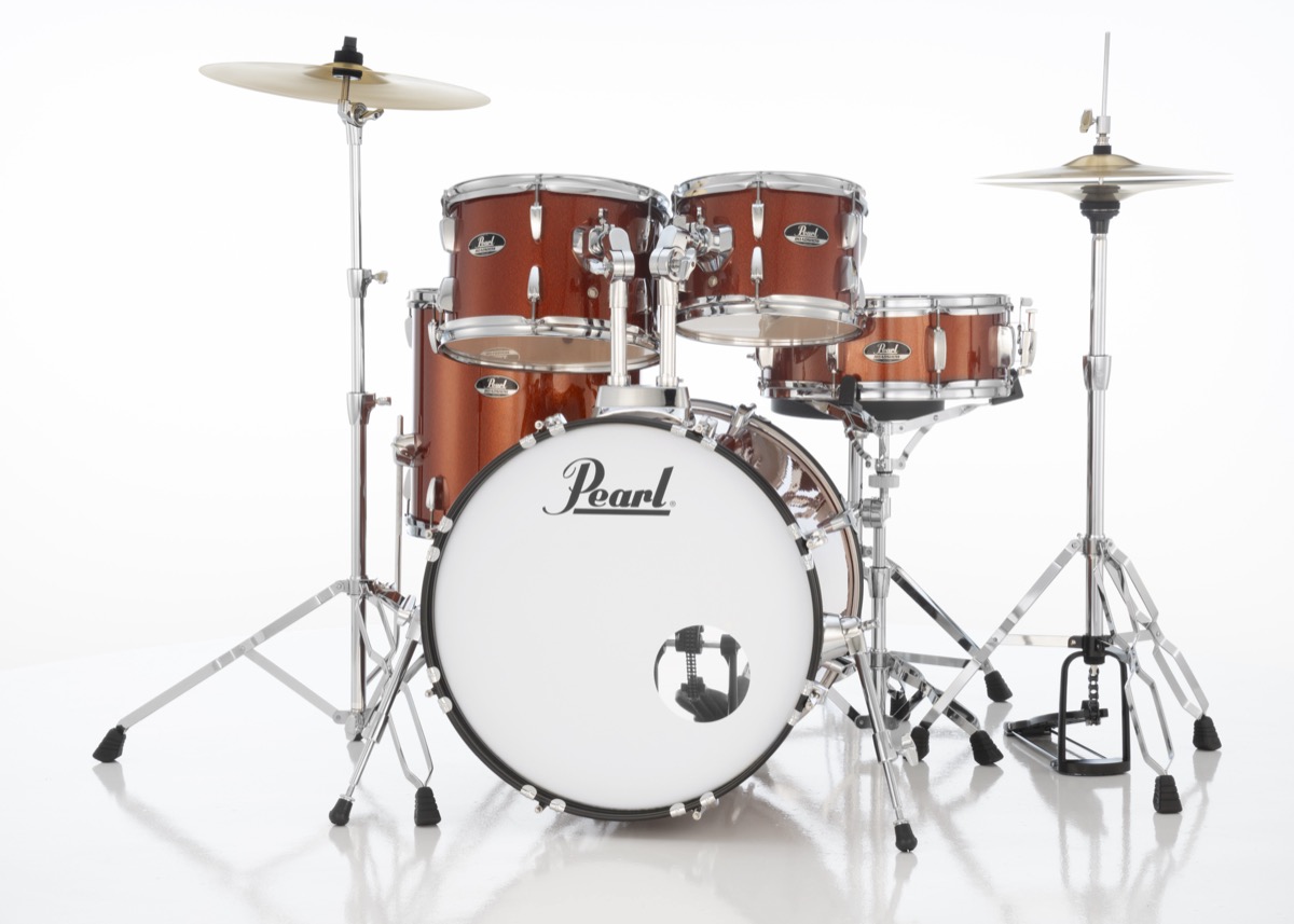 Pearl Pearl Roadshow Five Piece Kit With Hardware 22, 10, 12, 16, 14SN In Burnt Orange - Drums