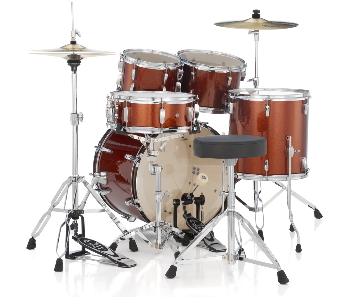 Pearl Pearl Roadshow Five Piece Kit With Hardware 22, 10, 12, 16, 14SN In Burnt Orange - Drums