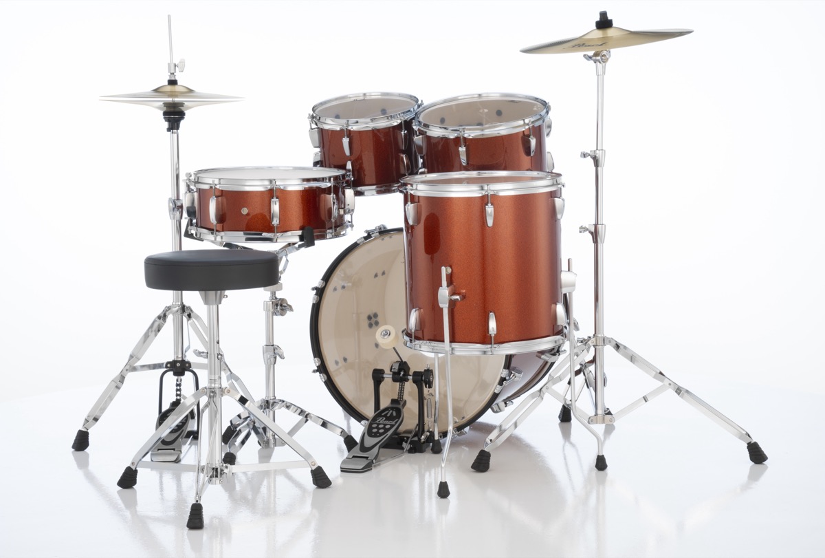 Pearl Pearl Roadshow Five Piece Kit With Hardware 22, 10, 12, 16, 14SN In Burnt Orange - Drums