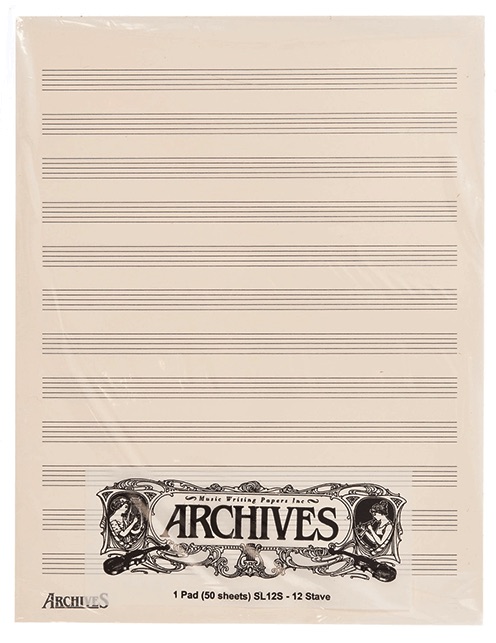 Books Archives Manuscript 12 Stave 50 Sheet Pad - Books