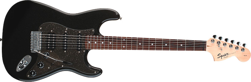 Squier Affinity Fat Strat HSS RW In Montego Black Metallic Canadian Online Music Store in Oakville Ontario Personal Service You Can Trust