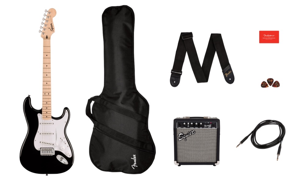 Squier Sonic Strat Pack With Frontman 10G In Black