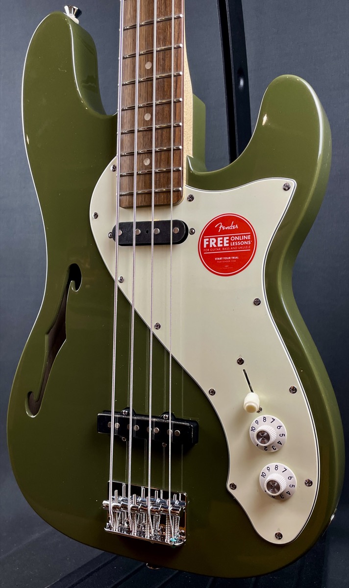 Squier Squier Paranormal Precision Bass Thinline SJ, Olive - Basses