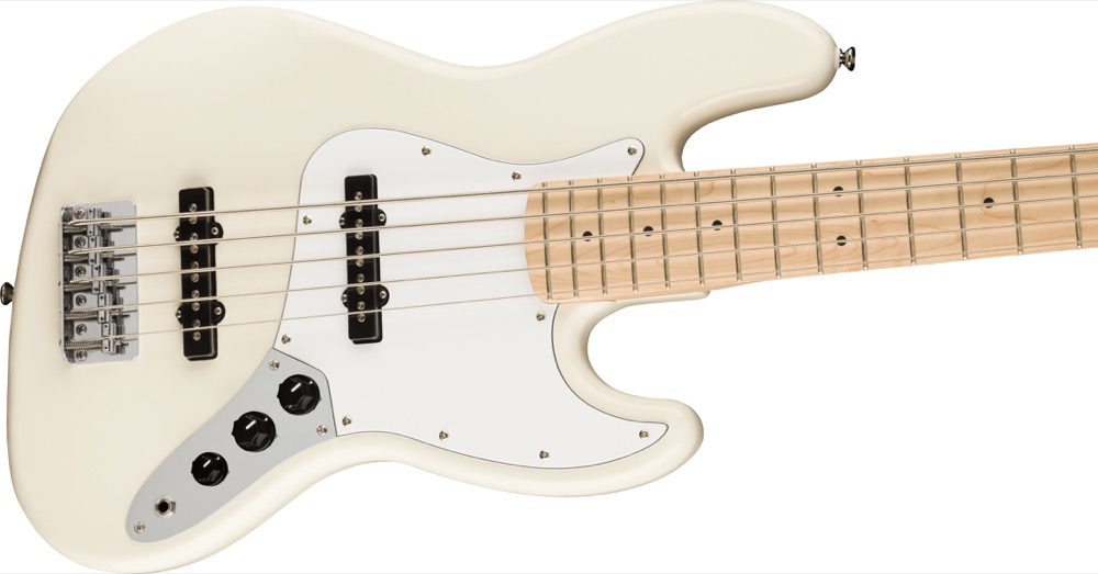 Squier Affinity Jazz Bass V 5 String In Olympic White: Canadian