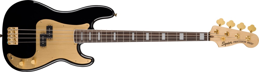 Squier 40th Anniversary P Bass Gold Edition, Black