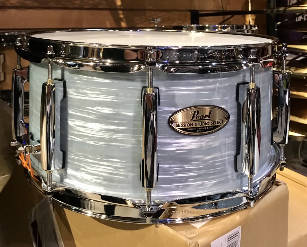 Pearl Session Studio Select 14 X 6.5 Birch Mahogany Snare In Blue Ice Oyster Canadian Online Music Store in Oakville Ontario Personal Service You Can Trust