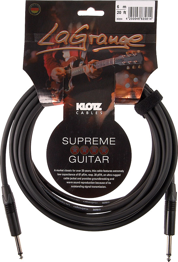 Misc Klotz Cables Supreme LaGrange Instrument Cable 20' Straight - Cables