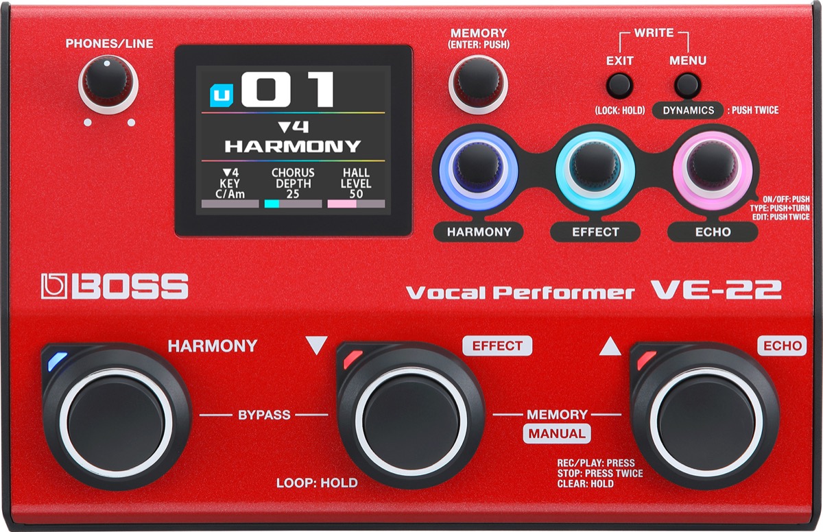 BOSS VE-22 Vocal Effects And Looper Pedal