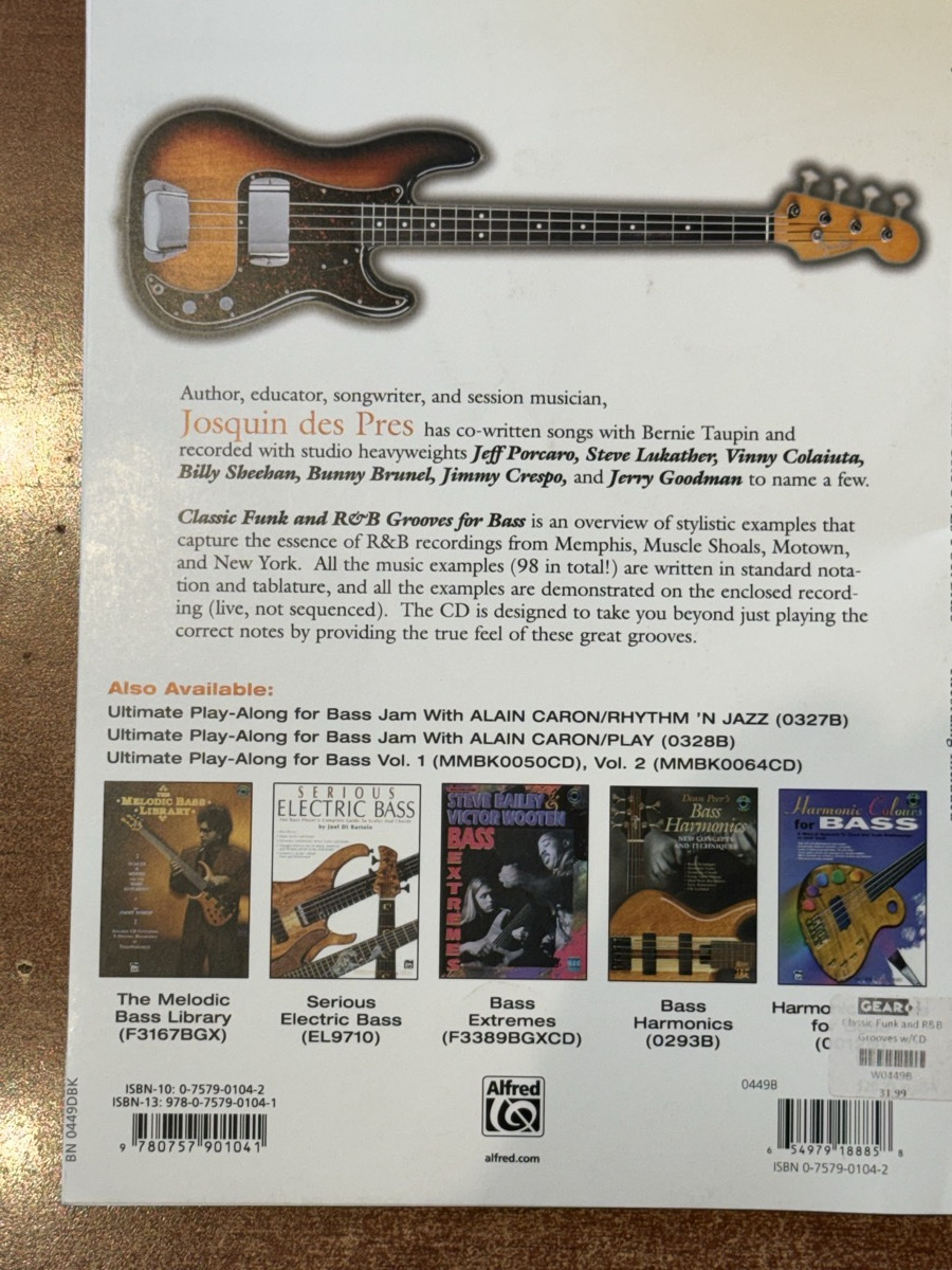 Books Classic Funk and R&B Grooves For Bass w/CD - Books