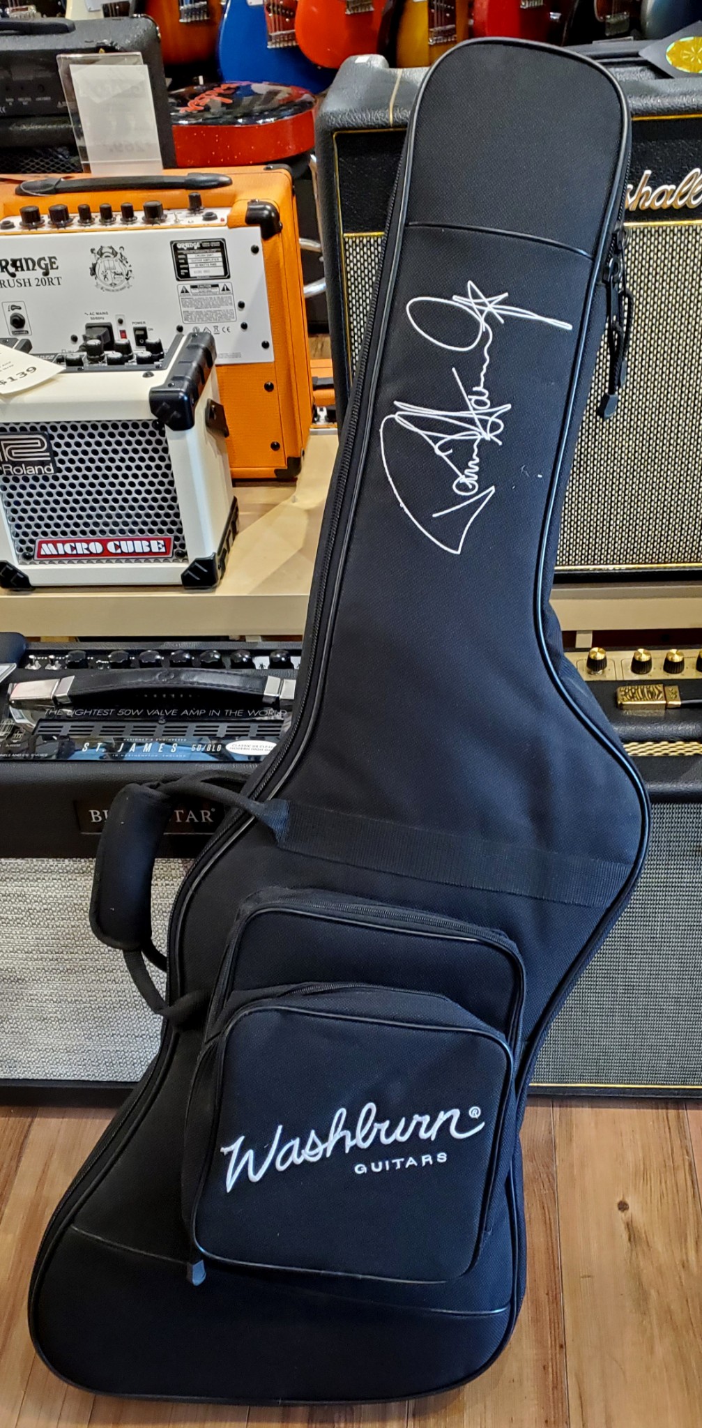 貴重_WX7対応_FM_SOUND_SIMULATION_SAL-GALLINA USED Washburn PS 1800 Paul Stanley Cracked Mirror w/Bag