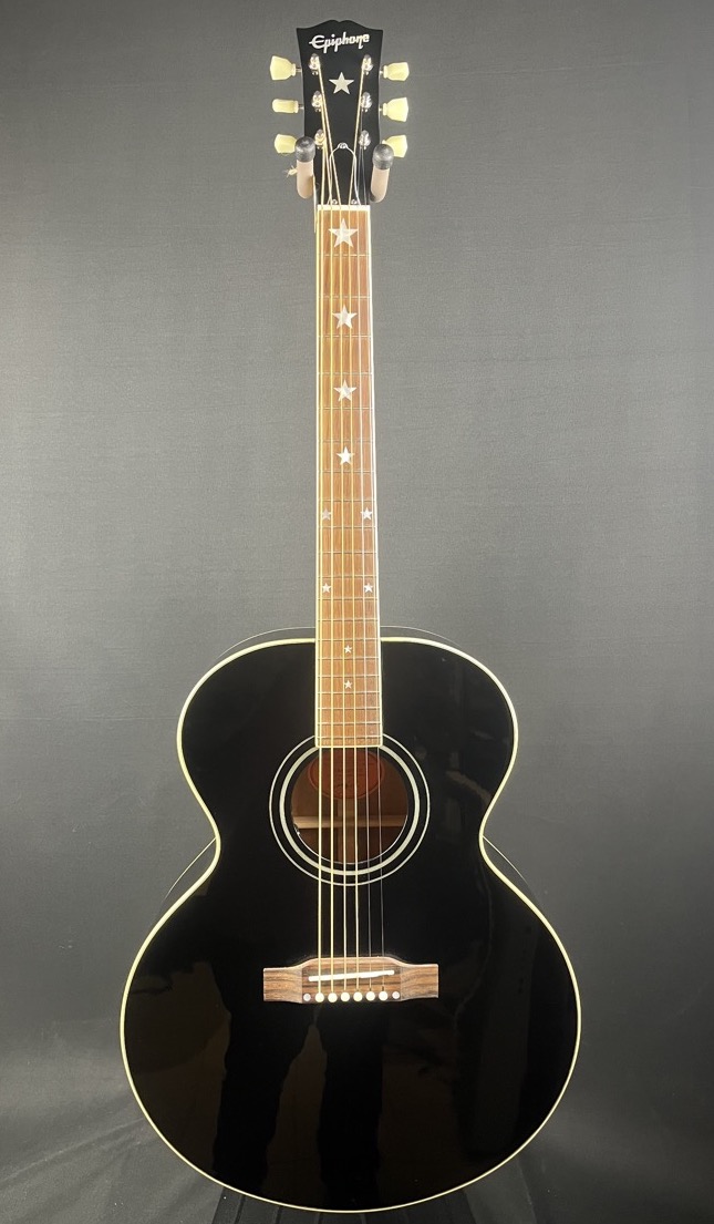 Epiphone USED Epiphone IGC J-180 LS Ebony w/OHSC - Used